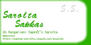 sarolta sapkas business card